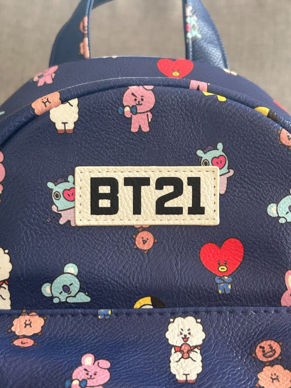 BT21 Blue Mini Backpack Faux Leather Cute Character Graphics K-Pop BTS Merch - Picture 8 of 14